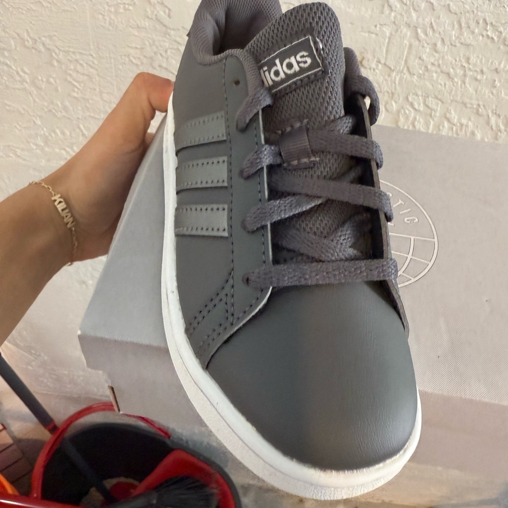 Adidas Kids Charcoal Gray Sneakers